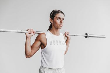 Nobull Muscle Women's Tank Tops White | Australia (VU7053)